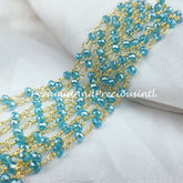 Topaz Hydro Rondelle Beaded Rosary Chain, Gold Plated Wire, Jewelry Making, Wire Wrapped Chain – SELLING BY FOOT